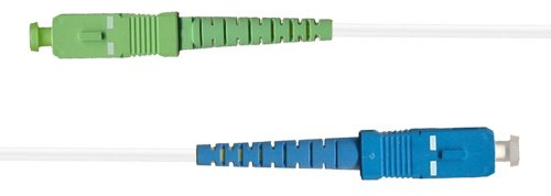 CONECTICPLUS Câble jarretière Fibre Optique pour Freebox SC-APC à SC-UPC Blanc - 30m