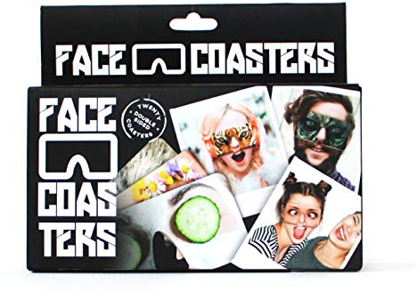 Bierdeckel „Face Coasters“ von Gift Republic, Karton, Mehrfarbig, 15,5 x 3,5 x 13 cm