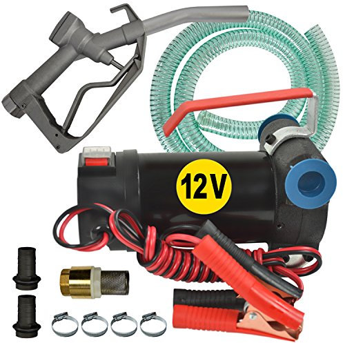 DIESEL STAR 160-2, pompa elettrica per gasolio e olio motore, attacco da 12 V, set completo con tubo flessibile da 5 m, pistola per carburante in alluminio e accessori in ottone di qualità elevata, 12.00V