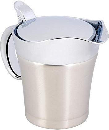 450ML 304 Stainless Steel Thermal Sauce Pot Double Wall Insulated Gravy Boat Pot Serving Jug Bucket for Juice Tomato Sauce Kitchen Supplies