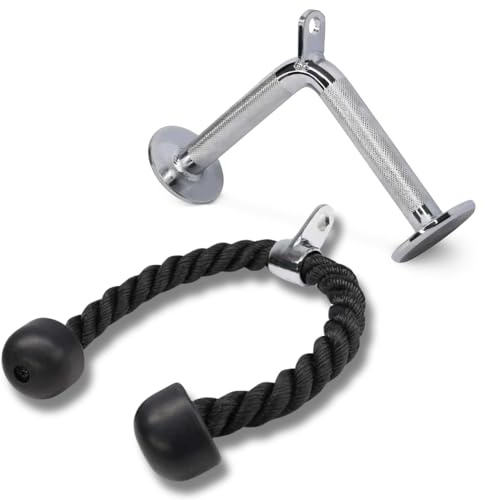 Yes4All Barra giratoria recta, accesorio de Cable de barra en forma de V para entrenamiento de pesas, accesorios de máquina de Cable para gimnasio en casa