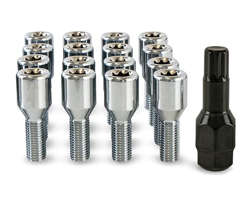16 x Slim Fit Tuner Wheel Bolts Nuts for Renault Clio Aftermarket Alloys | Precision Black Wheel Nuts designed to fit Aftermarket Alloy Wheels Only.