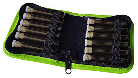 Homöopathie Taschenapotheke Leder grün für 12 Globuli Röhrchen 8 mm (mit Braunglasröhrchen)