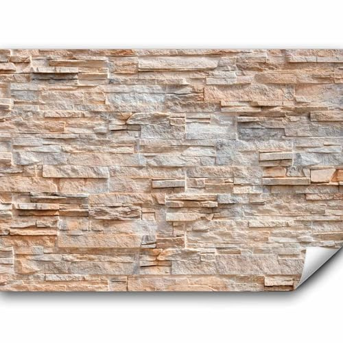 murando - Fototapete selbstklebend Steinwand, 441x315 cm, Schlafzimmer | Selbstklebend ohne Kleister, Full HD Druck, ideal fürs Wohn- oder Schlafzimmer, schnelle Montage, lichtbeständig, geruchsfrei