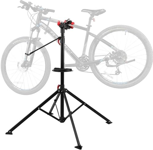 Yaheetech Soporte Bicicleta Suelo Caballete Bicicleta Portátil y Ajustable | Abrazadera de Liberación Rápida , Ajustable 108-188cm,con Bandeja Magnética, Cargar Hasta 30 kg,para Bicicleta Montaña