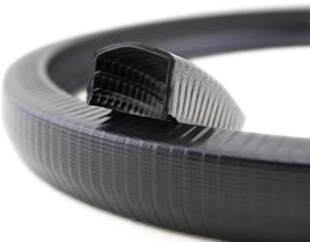 SMI-Kantenschutzprofil KS28-32S für 28-32mm PVC mit Stahleinlage Schwarz selbstklemmend ohne Kleber - Kantenschutz, Kederprofil, Kantenprofil, Kantenschutzleiste für Bleche, Platten (10 m)