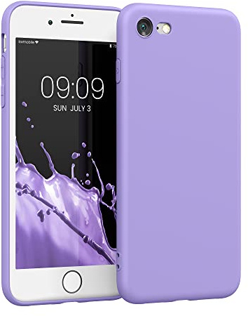 kwmobile Handyhülle für Apple iPhone SE (2022) / SE (2020) / 8/7 Hülle - weiches Handy Silikon Case - Schutzhülle Cover - Veilchen Lila