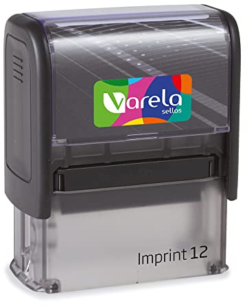 VARELASELLOS Personalizado de Caucho Con Tinta, Autoentintable, Automático Para Empresa y Dirección (45 x 16 mm)