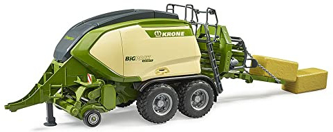 bruder 02033 - Krone Big Pack 1290HDP VC mit 2 Quaderballen - 1:16 Landwirtschaft, Ballenpresse, Bauernhof, Feldarbeit, Erntemaschine, Traktor Zubehör, Anhänger, Stroh, Heupresse, Ballenwickler