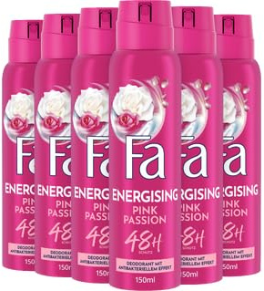 FA Pink Passion - Desodorante en spray (6 unidades, 150 ml, 6 unidades de 150 ml)