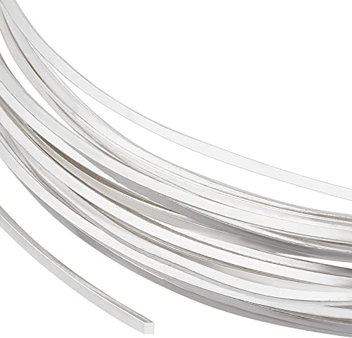 BENECREAT 0,8 mm 5 m fyrkantig mässing, silvertråd i mässing, spiraltråd för smycken, pärlor, hantverk, arbete