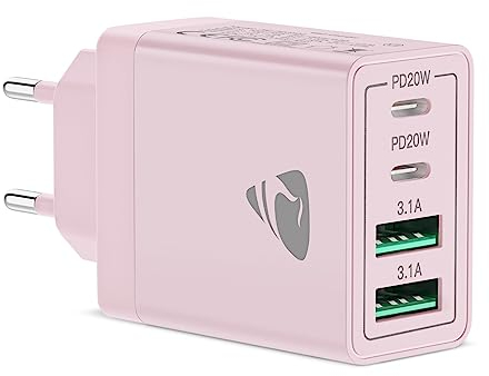 USB C Ladegerät,4-Ports Netzteil mit Intelligent QC USB-A und USB-C Power Adapter,40W Schnellladegerät Mehrfach Ladegerät für iPhone 15 Plus 14 Pro Max 13 12 11 SE XS XR 8 7 6,Samsung,Handy