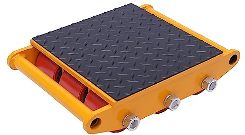 15T Panzerrollen,Schwerlast-Transportrollen aus Kohlenstoffstahl, Industrieroller mit 9 PU-Richtungsrädern, Industrietransportmaschine Dolly für Maschinen, Möbel und Geräte - 400x313x95mm