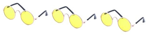 Beavorty 3stücke Fashion Sonnenbrille Für Kleine Haustiere Verstellbare Uv-Schutz Brille Für Hunde Und Katzen Für Und Outdoor-aktivitäten Stilvolle Gelbe Gläser