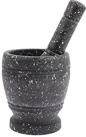 IMIKEYA Presse-ail Ménager Et Pilon Bol De Broyage Effet Marbre Matériau Alimentaire Antiadhésif Stabilité Renforcée Ustensile La Cuisine Pour Épices Ail