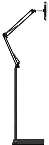 ANJIUHUI Tablet-Bodenständer, 360 ° drehbare Clips, Schwanenhals, höhenverstellbarer Arm, Handyhalterung, Halterung für 4-11 Zoll Tablet/Handy für Smartphone, Phablets, E-Reader und Gaming
