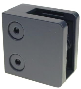 Sellon24 Glashalter Glasklemme Eckig Zink Geländer Glasklemmhalter Anthrazit RAL7016 Glatt (MOD23OP.000 Glatt/Anthrazit/10.76mm)
