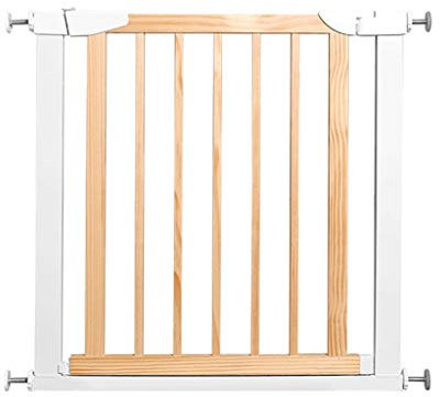 Sicherheitsverlängerungen Tür Haustier Laufgitter, Sicherheitstor Holz Kinderschutzgitter, Laufstall Haustier Treppengitter Schlagfreie Treppengeländer/Höhe 75 cm/124~131 cm