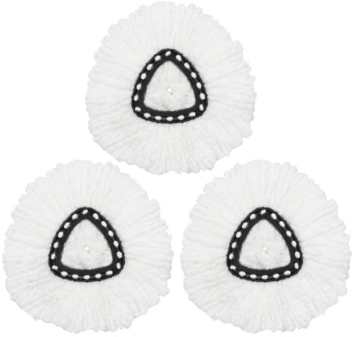 3 Pack Mop Head Replacement Compatible with Vileda Turbo Microfibre Mops and Bucket, Spin Mop Head Replacement for Turbo 2in1 Spin Mops, Microfiber Refills, Machine Washable and Easy to Replace