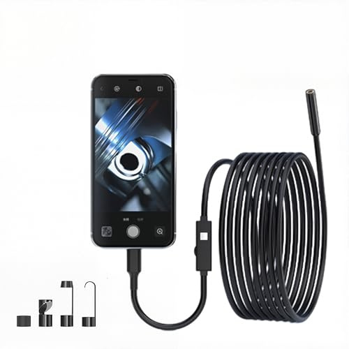 Endoskopkamera mit Licht, 2MP Endoskop-Inspektionskamera mit 8 LEDs, IP67 Wasserdichtes Endoskop für IOS, Android Phone (5 Meter)