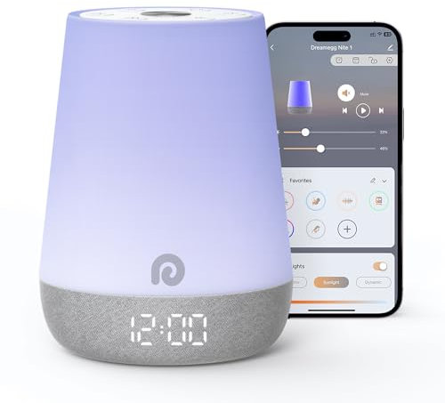 Dreamegg Sleep Trainer Clock for Kids - White Noise Machine with 34 Soothing Sounds, Alarm Clock with Lights, Ok to Wake, Nap Timer, White Noise App Control for Nursery Sleep Bedroom Routine