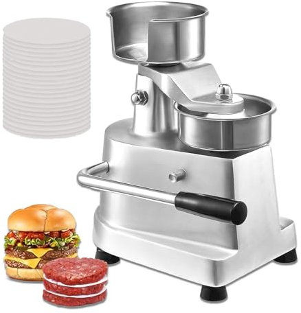 KJZQXYX Hamburger Patty Maker, 10cm/13cm/15cm Manual Burger Press Machine, Stainless Steel Grill Burger Press Tool (5 Inch)