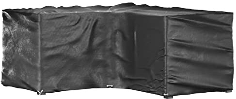 Sufrk L-Shaped Garden Furniture Cover 12 Eyelets 185x185x90 cm-Waterproof,Heavy Duty Oxford Fabric Outdoor Rattan Corner Sofa Cover