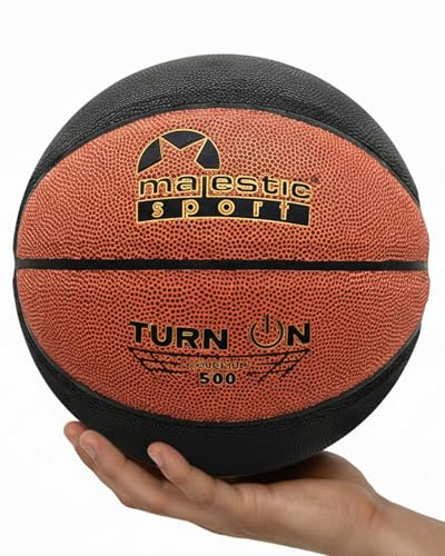 Majestic Sport Basketbäll Größe 6 & 7 – Indoor & Outdoor Ball mit Anti-Rutsch Grip, Robuste Trainings Basketball mit langlebiger Oberfläche