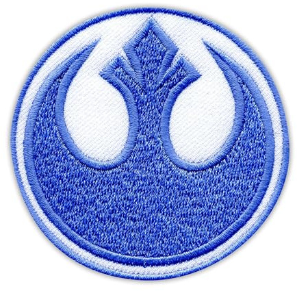 Patchion Rebel Alliance – blå – svart krok och ögla kompatibel med kardborreband och ögla fästelement – broderad lapp/märke/emblem
