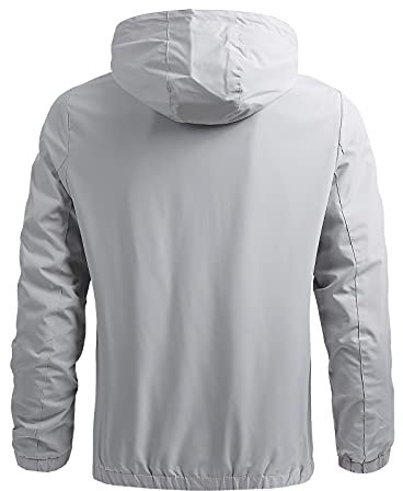 Lightweight Waterproof Jackets Mens, Mens Outdoor Jackets Sport With Zip Pockets Hoodys Windproof Jacket Windbreaker Slim Fit Outerwear Thin Sportwear Coat Jacket Softshell Jackets