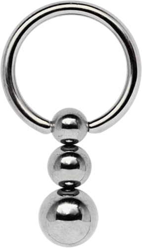 Titan Piercing Klemm Ring mit Dreier-Klemmkugel in 4/5/6 mm