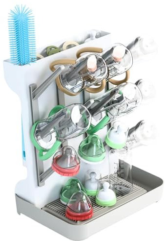 Celuicion Trockenständer Babyflaschenr Vertikaler Flaschentrockner Halter Platzsparender Stand Trockenständer für Babyflaschen und Pumpenteile Reinigung