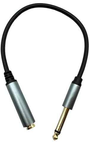 Halokny 6.35mm to 6.35mm Instrument Cable, Golden Plated 1/4 Inch Male to Female TS Mono Audio Jack for Electric Guitar, Bass, Amplifier, Speaker, Mixer 1FT/0.3M (Male to Female TS 1Ft)