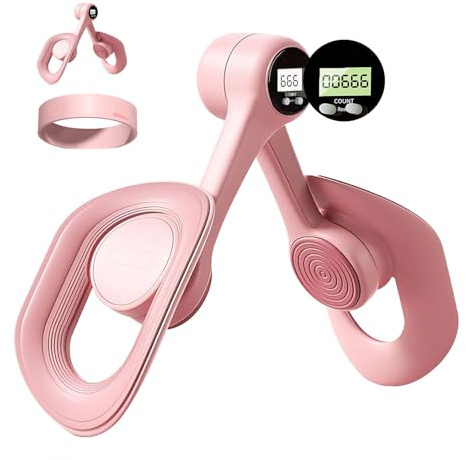 Kegel Pelvic Floor Trainer for Women with Counter , Inner Thigh Muscle Master Exercise Devices, Leg Strengthener Workout Exerciser Equipment for Home Use (Pink)