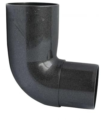Marley Regenrinnen System Dachrinnenteile DN 53 Fallrohrsystem Farbe Anthrazit Metallic Dachrinnenset aus PVC (Rohrbogen 87°)