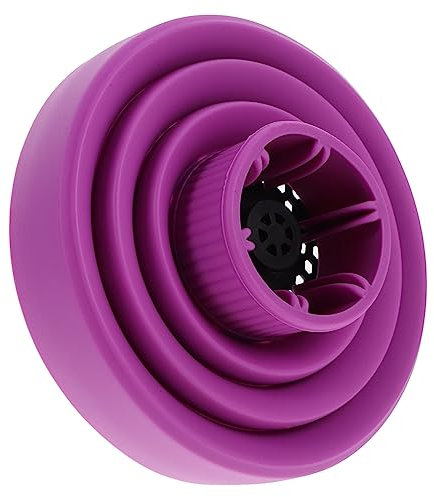 OUNONA Silicone Hair Dryer Diffuser Retractable Folding Design Durable Hair Styling Tool for Home Salon Use High Temperature Resistant Easy to Clean Purple