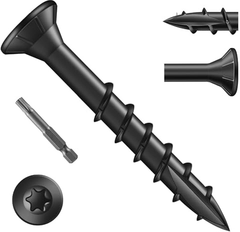 Zuyya Torx Lot de 50 vis à bois - 4,2 x 32 mm - Pour panneaux d'aggloméré - Vis à tête fraisée - Vis universelles - Filetage partiel avec embout T25