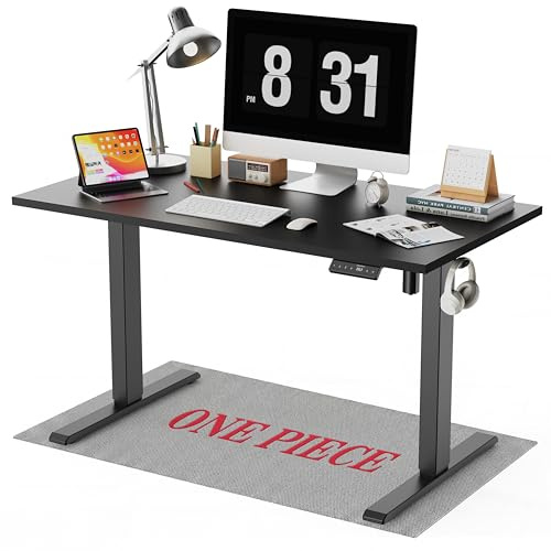 WALKINGDESK Ganze Tischplatte Höhenverstellbarer Schreibtisch, Elektrisch 120 x 60 cm Computertisch, Steh-Sitz Tisch mit Einteiliger Tischplatte, Standing Desk mit 4 Memory Funktion, Schwarz