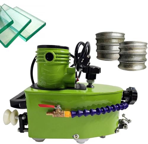 WEIZIIA Rectificadora de Cantos, Canteadora portátil pequeña para Vidrio, Canteadora eléctrica para Vidrio, Rectificadora de Cantos para Esquinas de Vidrio con Diamante DIY, Pulidora de Cantos,Green