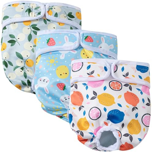 ZXTGBQ 3 Packs Pañales Reutilizables para Perros, Pañales Lavables para Perros, Altamente Absorbentes, Braga para Celo Perras, Incontinencia Canina y Viajes De Larga Distancia (M)