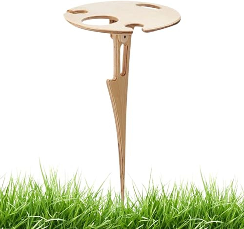 Générique Table De Pique-Nique Pliable - Porte-Bouteille de Vin pour Table Extérieur | Support Bois Rangement pour Plage Randonnée Jardin Fête Camping Road Trip