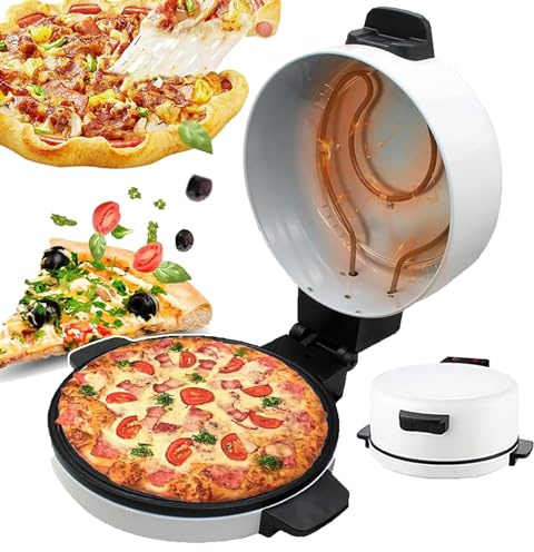 Forno Elettrico Per Pizza Da 2000 W, Macchina Per Il Pane Arabo Da 30 Cm, Fatto in Casa in 6 Minuti, Piastra Riscaldante Antiaderente + Maniglia Antiscottatura, Per Pane, Pizza,21 in