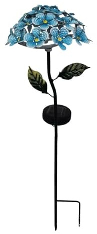 Luci Solari A LED For Esterni Simulazione Di Ortensie Artificiali Fiore Impermeabile Giardino Prato Pali Lampade Cortile For La Decorazione Domestica(Blue)
