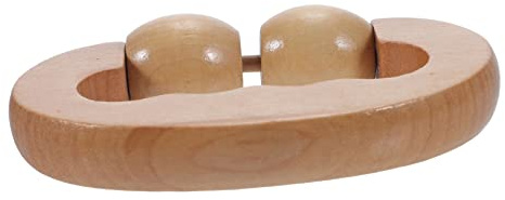 Holz Doppelwalze Körperrollen Massagegerät für Beine und Nacken | Khaki, Tragbar für Reise und Büro, Unterstützt Entspannende Selbstmassage Unterwegs