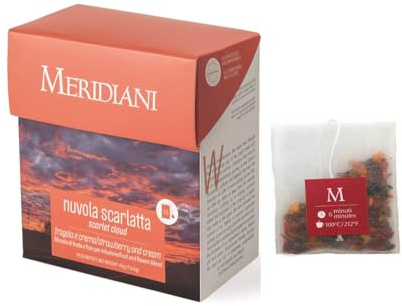 Meridiani® | Nuvola Scarlatta | Infuso Fragola, Mela e Aroma di Crema | Tisana Fruttata in Singole Bustine - 15 Filtri