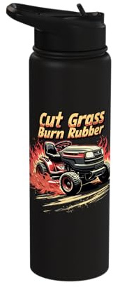 Lawnmower Racing Backyard Motorsports Speed Enthusiasts Stainless Steel Insulated Water Bottle
