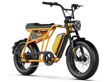 Aspadz Cavet Fat-Tire E-Bike, 48V 250W Motor, 15,6Ah Akku, bis zu 100 km Reichweite mit Tretunterstützung, 7-Gang-Schaltung, TFT-Display, Elektrofahrrad für Erwachsene.