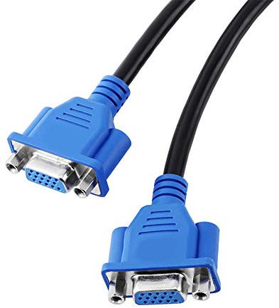 EIMSOAH Cavo Adattatore Splitter Doppio VGA per Monitor Trasmissione Dati Ad Alta velocità Cavo Splitter DMS-59 da 25 Cm a 2 VGA per Uso Ufficio
