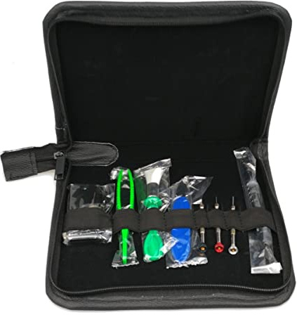 8tlg. Uhrenwerkzeug-Set in Black-Bag S1 Deluxe© für den Batteriewechsel/Armbandwechsel etc bei Armbanduhren