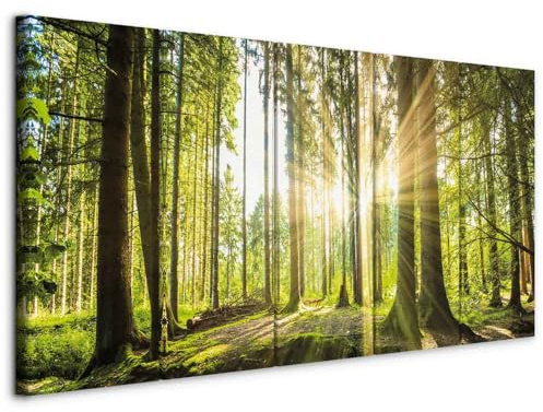 B&D XXL - Leinwandbild Panoramabild, 200x80 cm, 5-teilig, Schlafzimmer | Hochwertige Leinwand, sofort aufhängbar, ideal fürs Wohn- oder Schlafzimmer, wasserfest und lichtecht, langlebig, stilvoll